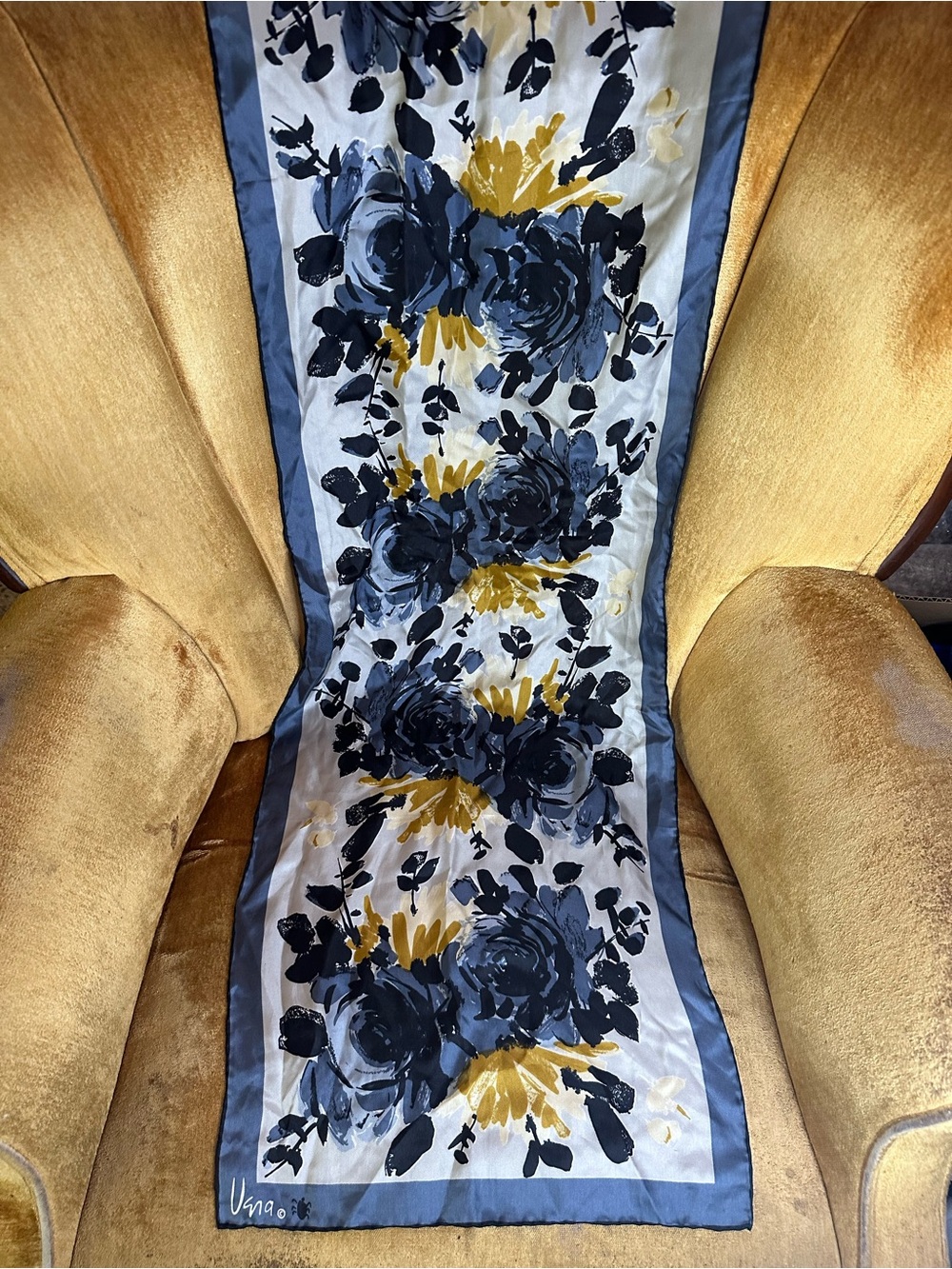 Vintage 60s Vera Neckerchief Silk Hand Rolled Made in Japan Scarf